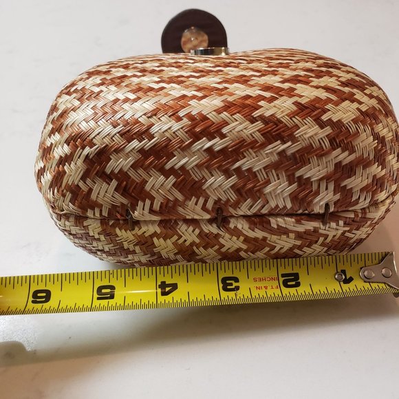 Le Sac vintage mini clutch woven rounded edge - Picture 12 of 12
